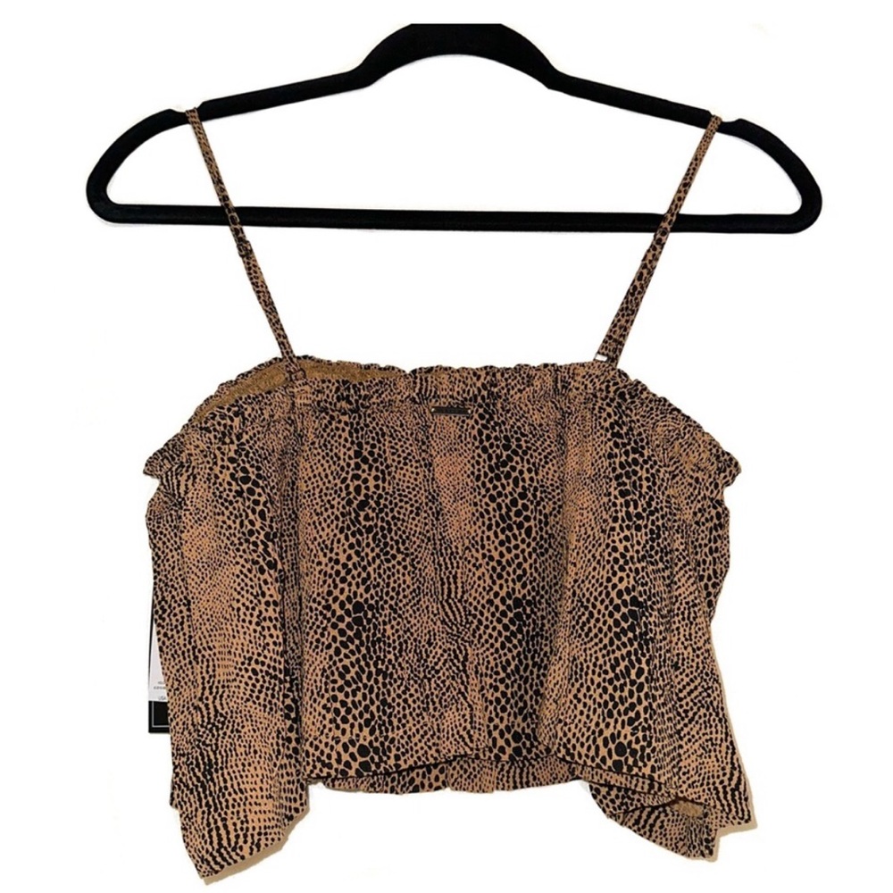 Volcom Brown/Black Snake down Crop Camisole Tank Top - Picture 4 of 8